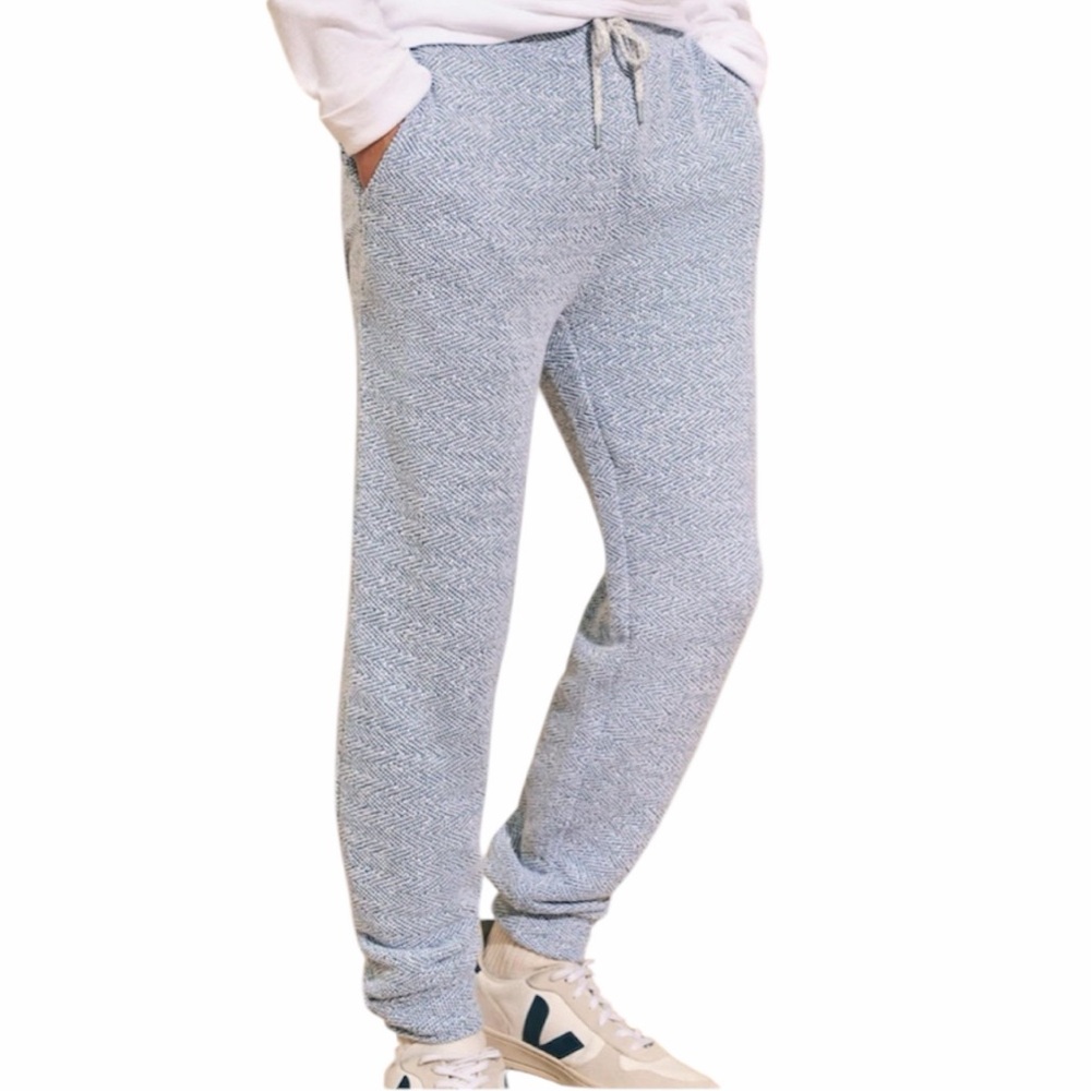 Faherty Whitewater Sweatpant - Blue White Shell Loop‎ Men's Small Jogger Pants
